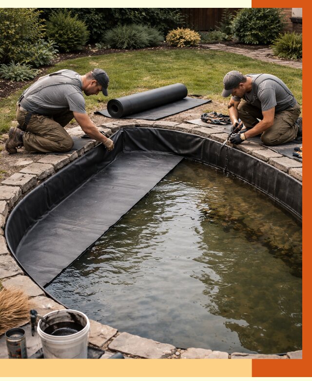 Гидроизоляция пруда в Карпинске от 15402 руб. под ключ | ТепломастерКпн профессионально