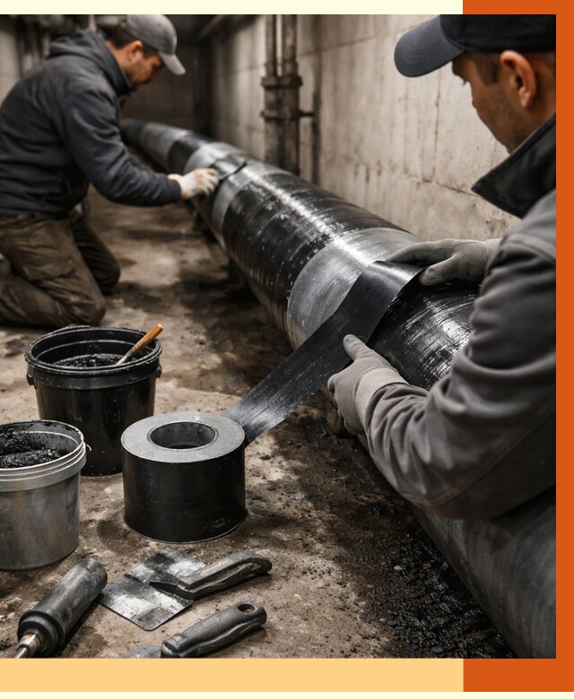 Гидроизоляция труб в Карпинске от 2567 руб. — профессиональная герметизация | ТепломастерКпн