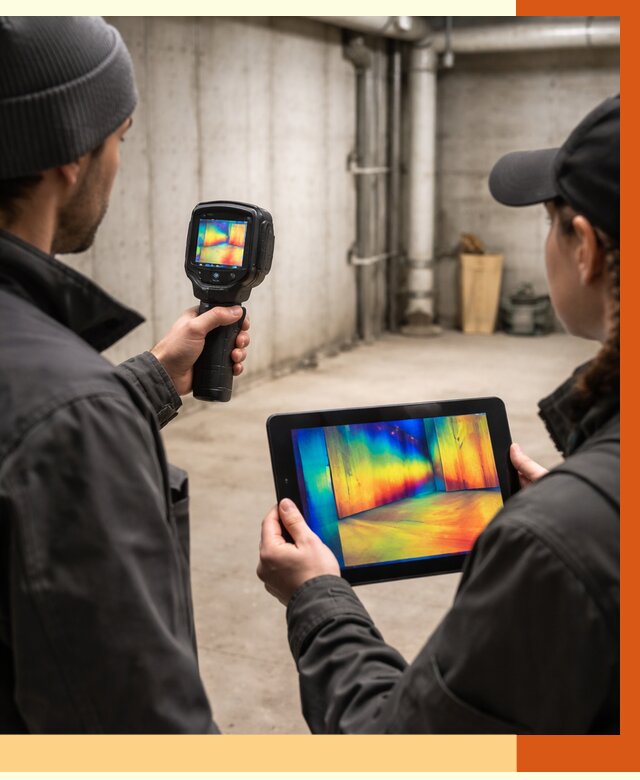 Тепловизионное обследование подвала в Карпинске от 4621 руб. — проверка гидроизоляции | ТепломастерКпн