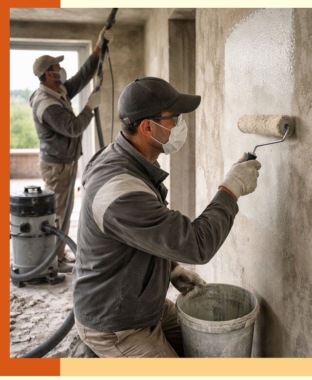 Подготовка поверхности под напыление утеплителя в Карпинске