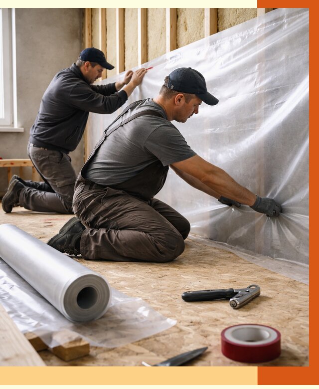 Монтаж пароизоляции в Карпинске от 2567 руб. — установка и укладка под ключ | ТепломастерКпн