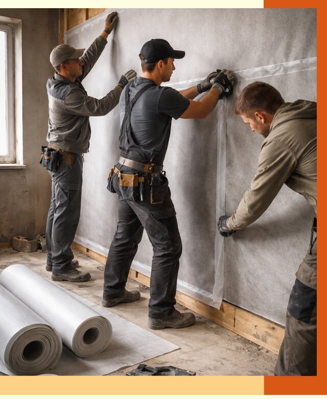 Монтаж ветроизоляции в Карпинске от 4621 руб./м2 — профессионально | ТепломастерКпн